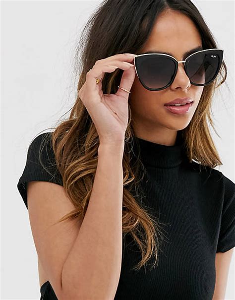 quay cat eye sunglasses black